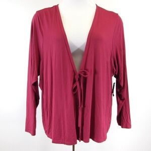 Torrid Super Soft Fuchsia Tie Front Cardigan Size 3 (3X) Lightweight Draped